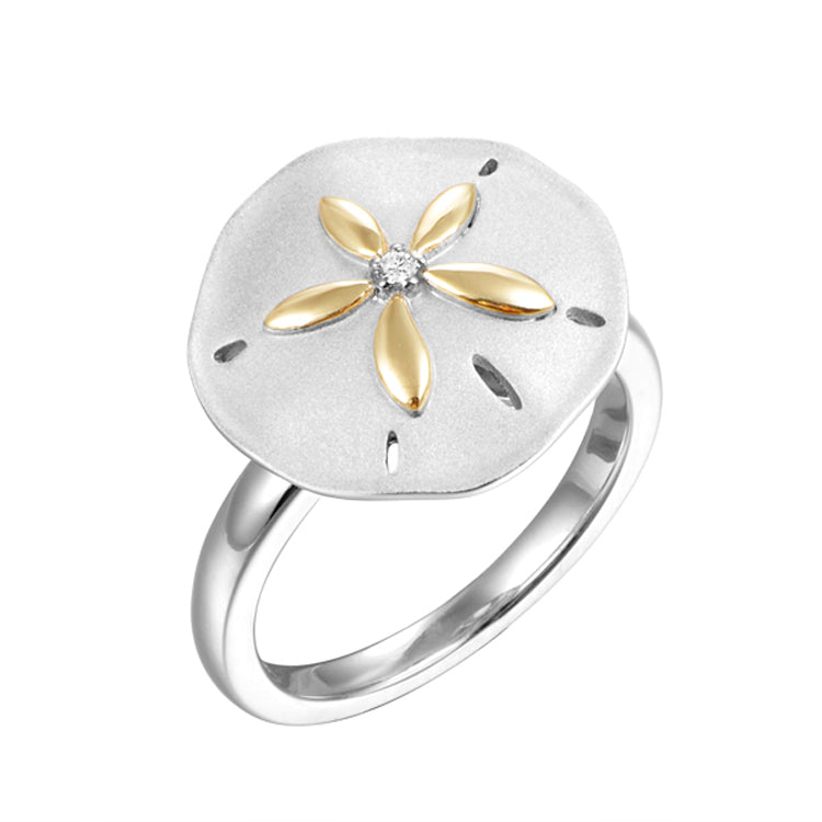 Sand Dollar Ring, Sterling &amp; 14Kt