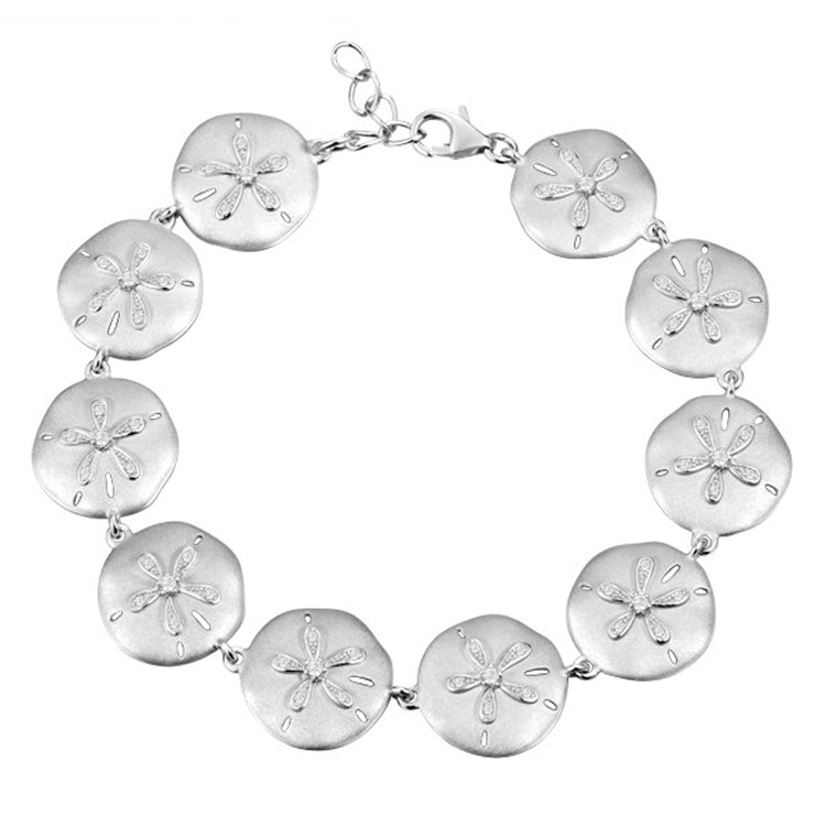 Sand Dollar Links Bracelet, Sterling