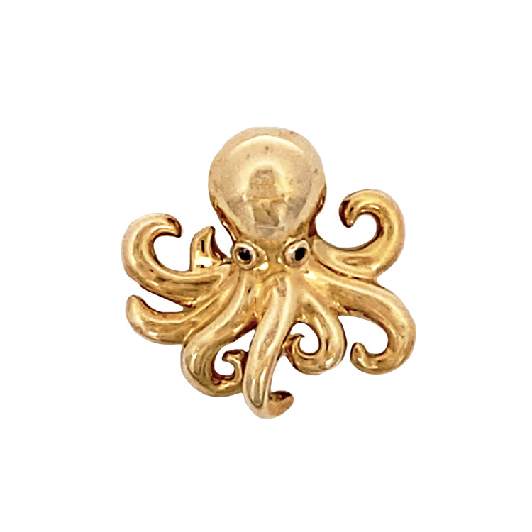 14Kt Octopus Pendant highlighted with Sapphire eyes.