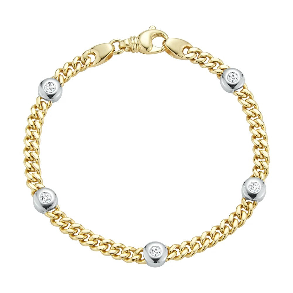 Bracelet with Diamonds, 14Kt