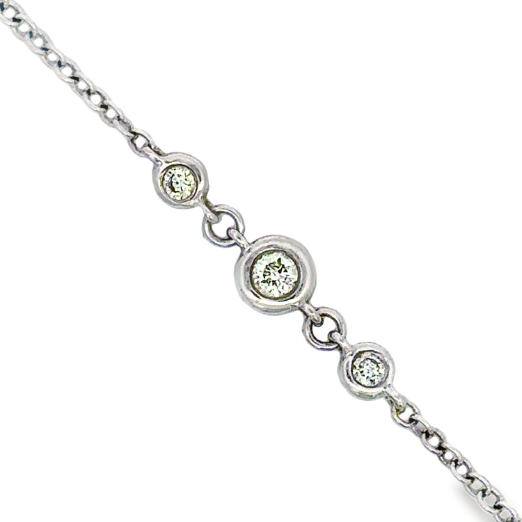 Diamond Station Chain Necklace, 14Kt