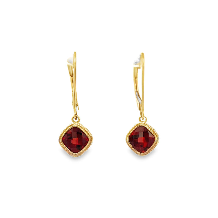 Garnet Earrings, 14Kt