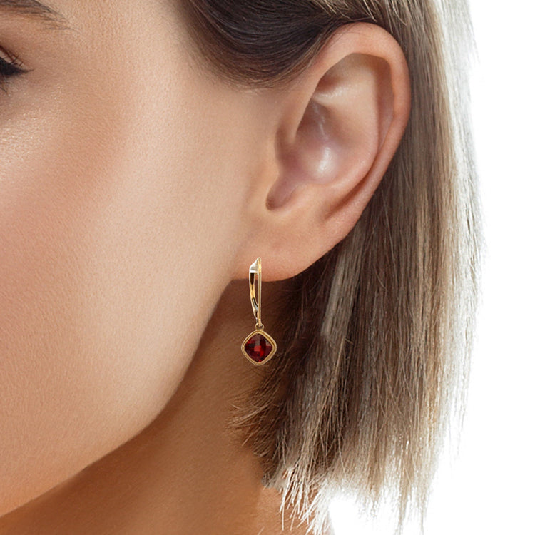 Garnet Earrings, 14Kt