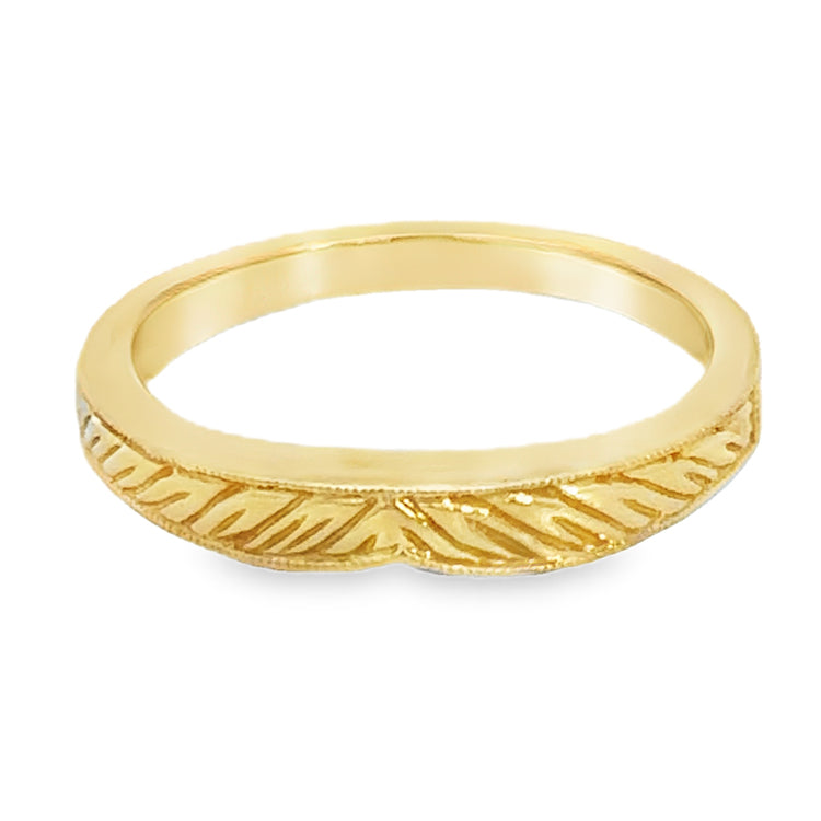 Engraved Fashion Band Ring, 18Kt