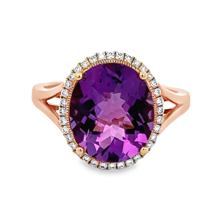 14kt amethyst, and diamond shops ring