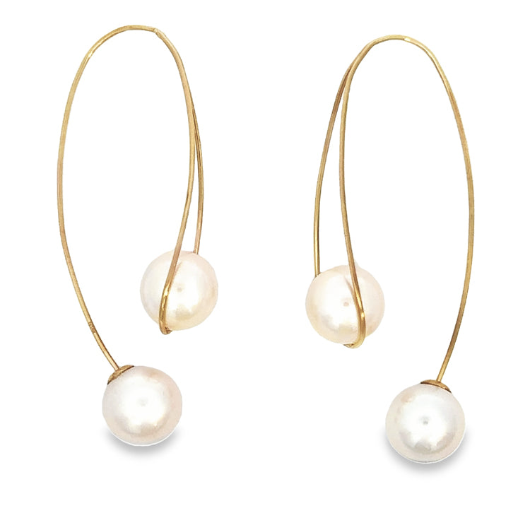 Pearl Earrings, 18Kt