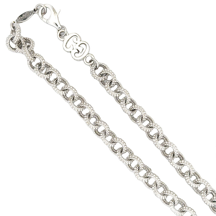 Fancy Beaded Cable Chain, Sterling