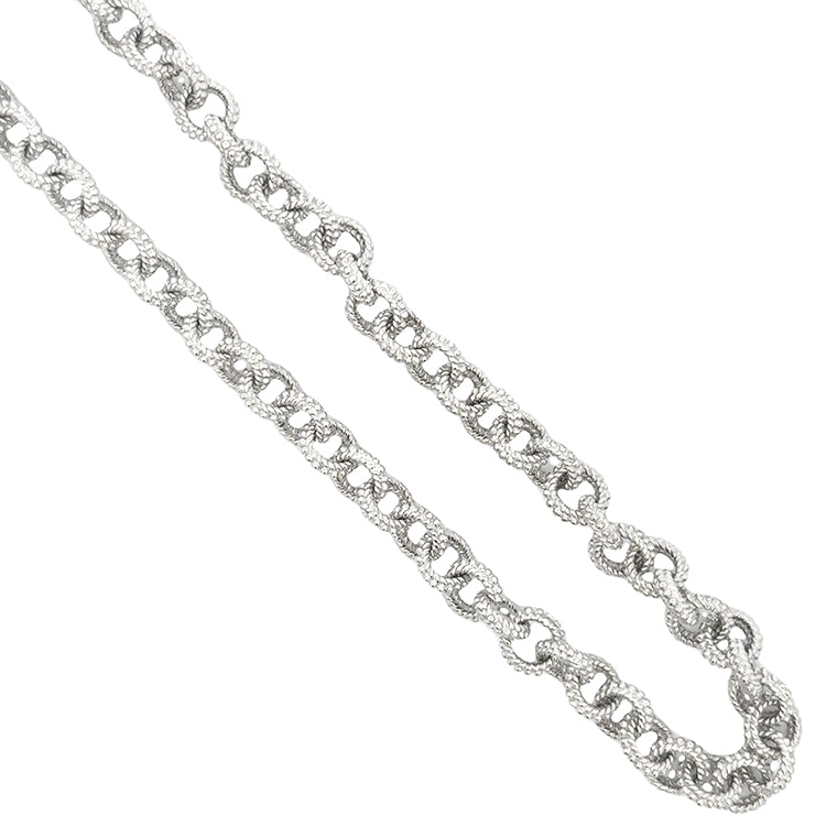 Fancy Beaded Cable Chain, Sterling