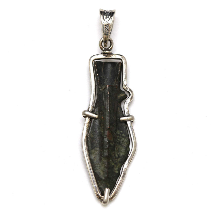 Ancient Greek Bronze Arrowhead Pendant, Sterling