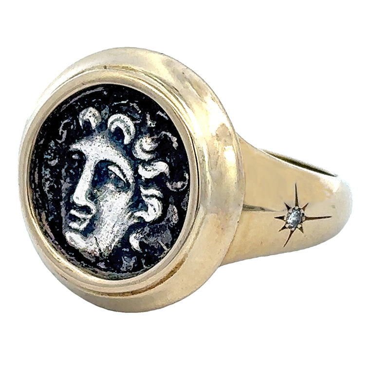 Ancient Greek Hemidrachm - Helios, 14Kt Ring