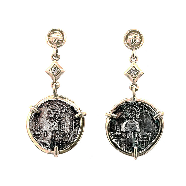 Ancient Roman Grosso Earrings, 14Kt