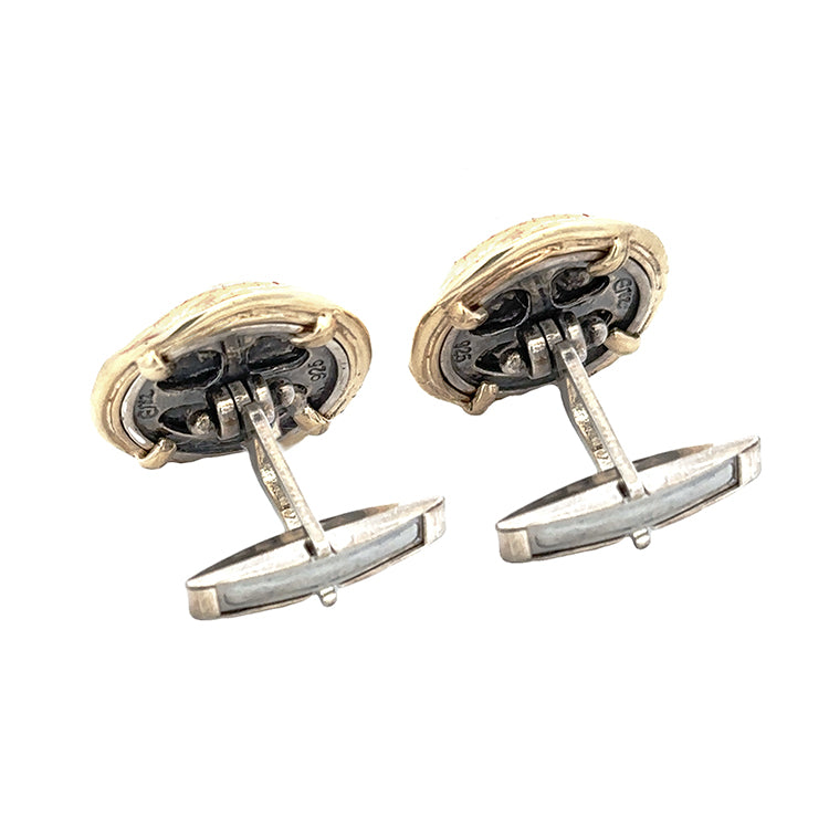 Indo-Scythian Drachm - Azes II Coin Cuff Links, Sterling &amp; 14Kt
