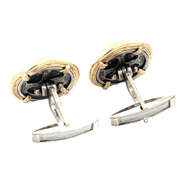 Ancient Greek AR Drachm - Cuff Links, Sterling &amp; 14Kt