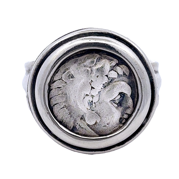 Alexander the Great Coin Ring, Sterling Silver