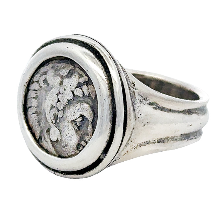 Alexander the Great Coin Ring, Sterling Silver