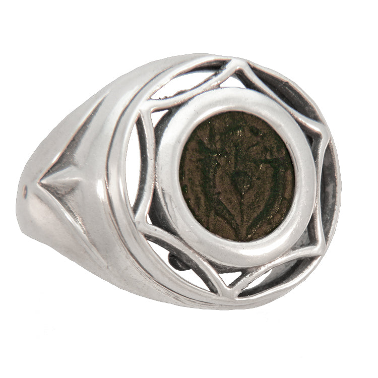 Ancient Judean Widow&#39;s Mite, Sterling Ring
