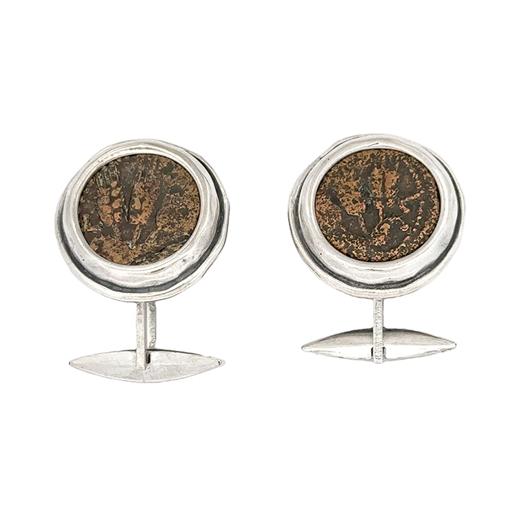 Agrippa Prutah Cuff Links, Sterling Silver