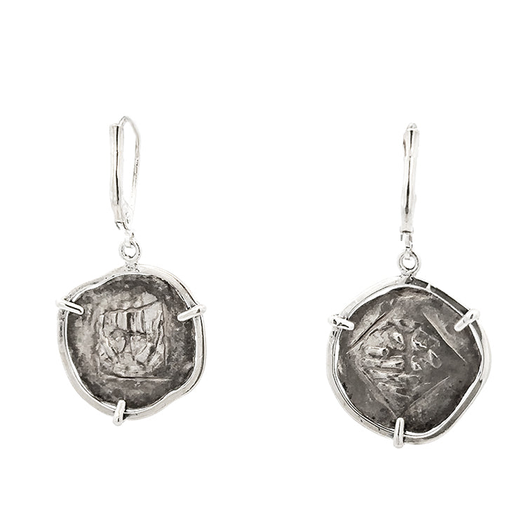 Medieval &quot;Hand of God&quot; Coin Earrings