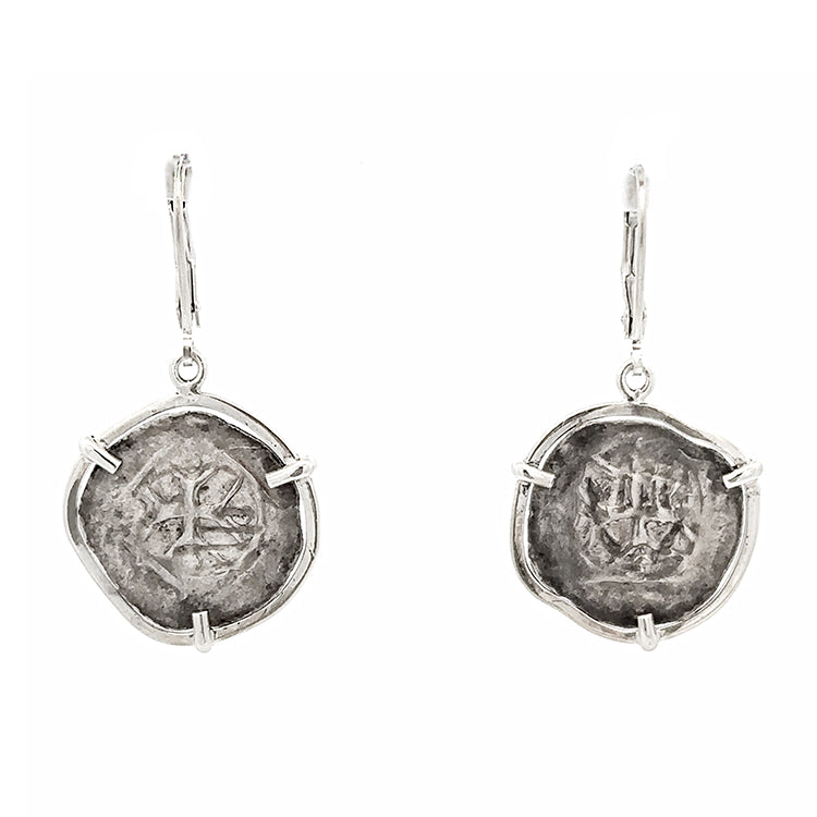 Medieval &quot;Hand of God&quot; Coin Earrings