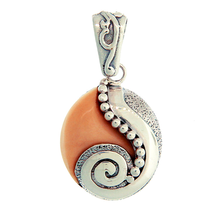 Fossil Ivory Pendant, Sterling