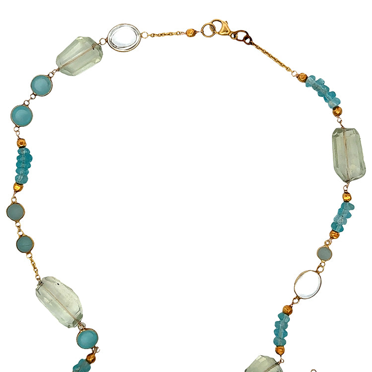 Green Amethyst and Appetite Handmade 18Kt Necklace