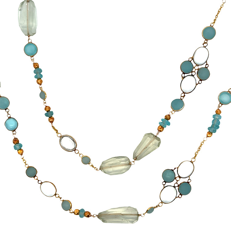 Green Amethyst and Appetite Handmade 18Kt Necklace