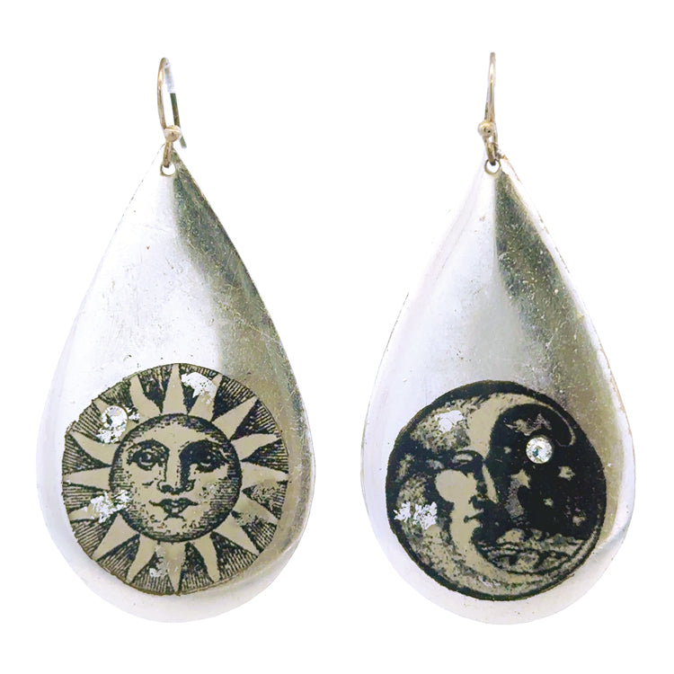 Earrings by Evocateur &quot;Sun and Moon&quot; Teardrop