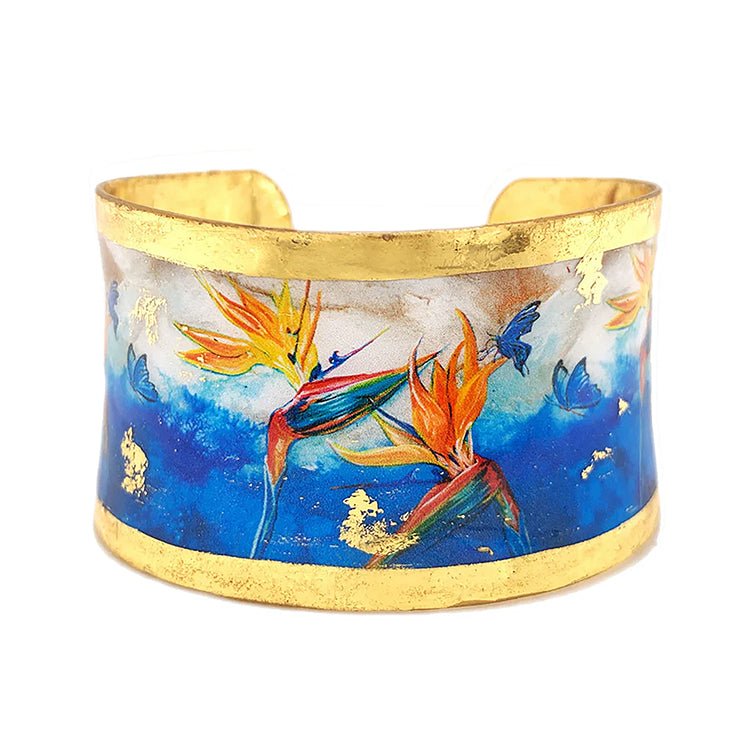 "Blue Paradise" 1.5" Corset Cuff Bracelet by Evocateur