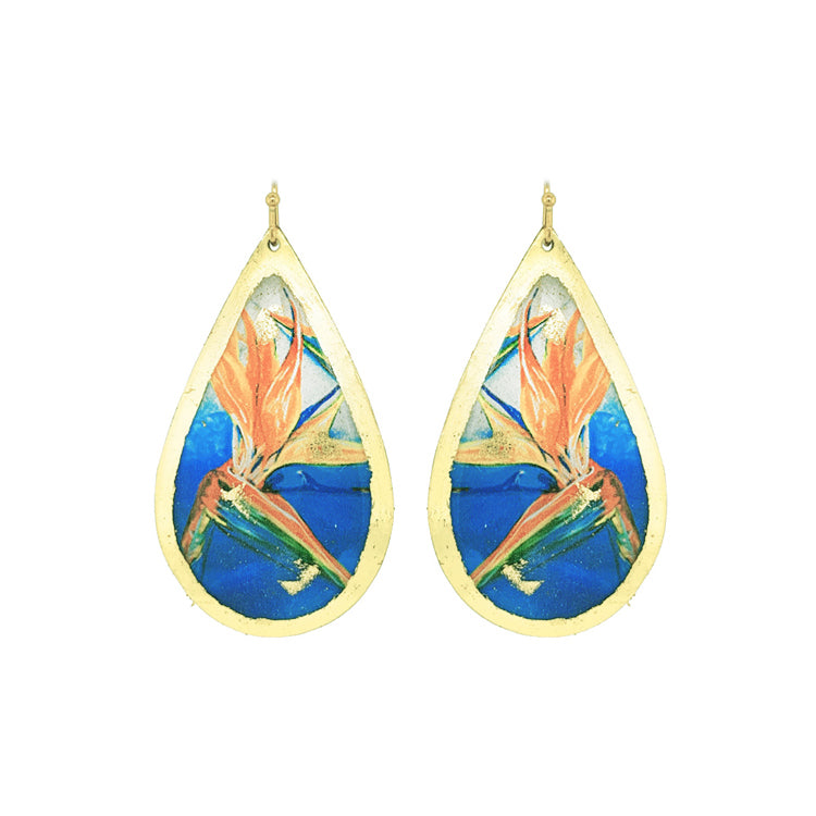"Bird of Paradise - Med Blue" Earrings by Evocateur