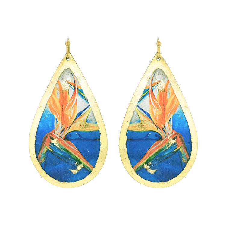 "Bird of Paradise -Lg  Blue" Earrings by Evocateur