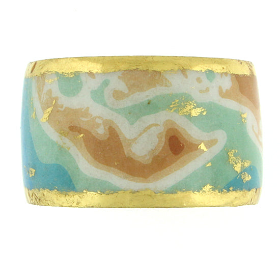 "Sanibel Island Cartoloji Map" 1-1/2" Cuff Bracelet by Evocateur