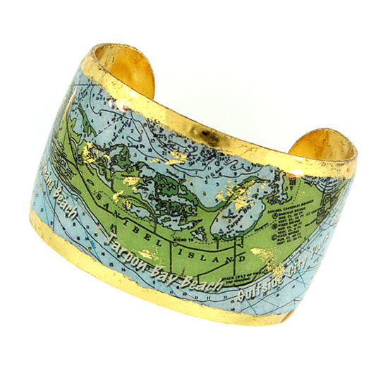Sanibel Island Map  1.5" Cuff by Evocateur