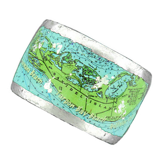 Sanibel Island Map 1.5" Cuff by Evocateur