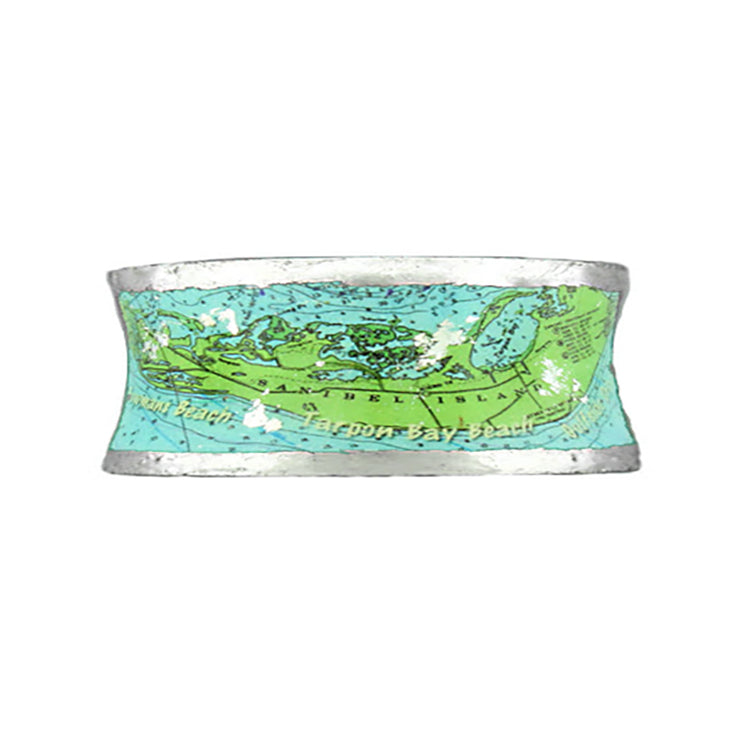 "Sanibel Island Map" 1" Corset Cuff by Evocateur