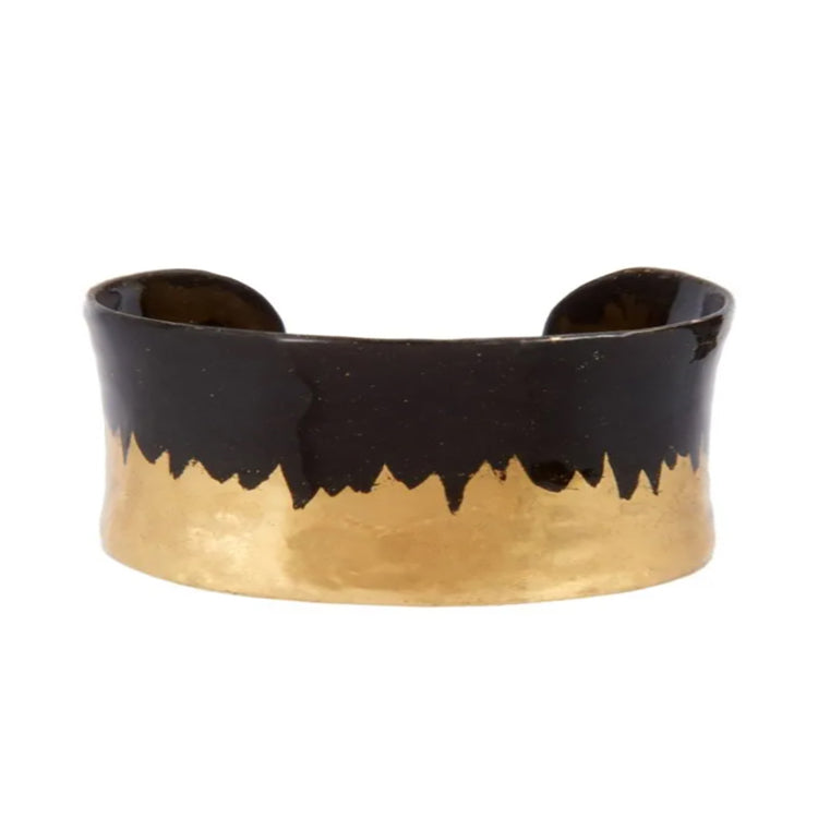 "Skyline" Black 1" Corset Cuff Bracelet by Evocateur