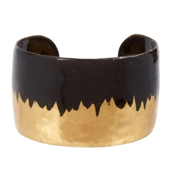 "Skyline" Black 1.5"Cuff Bracelet by Evocateur
