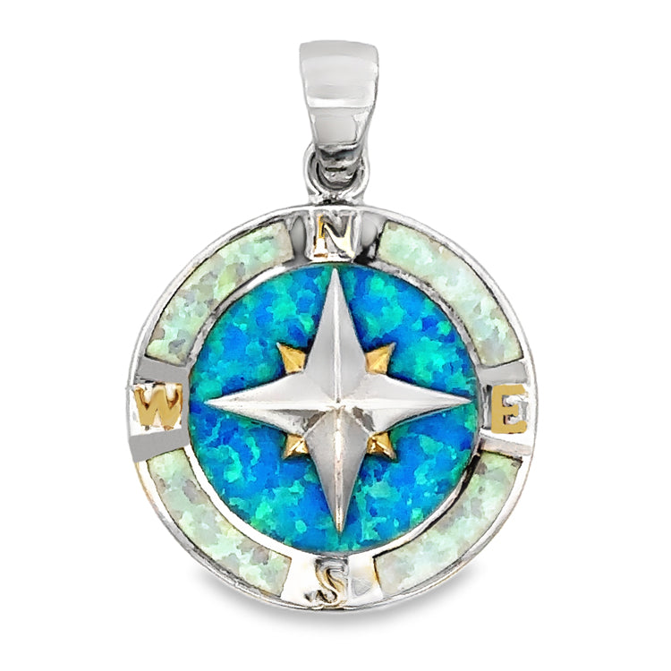 Compass Rose Pendant, Sterling