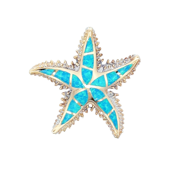 Medium Spikey Starfish Pendant, Sterling