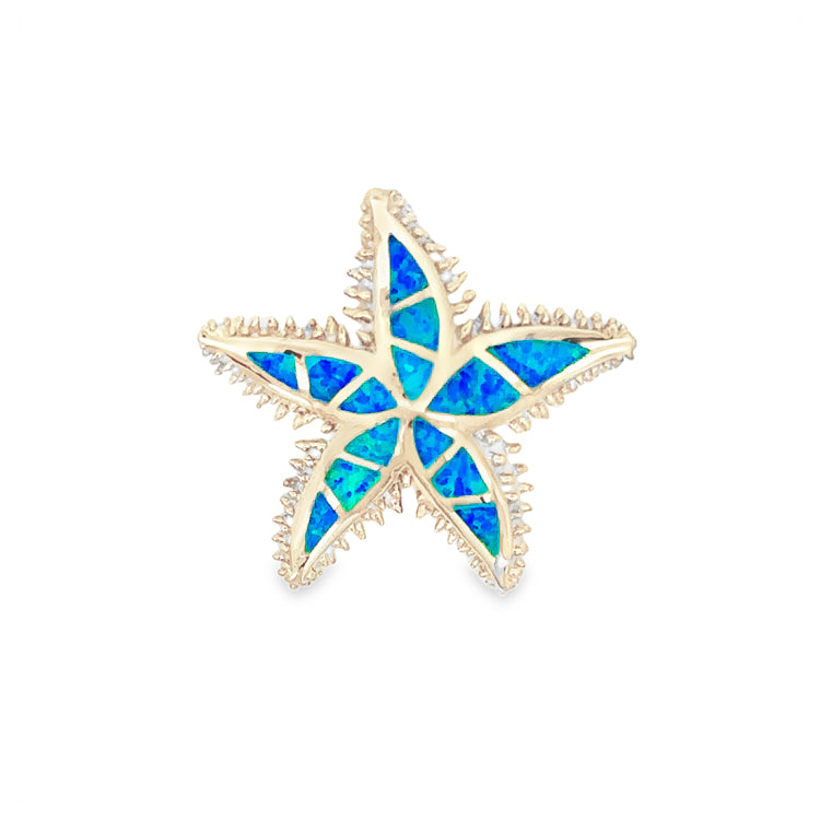 Small Spikey Starfish Pendant, Sterling