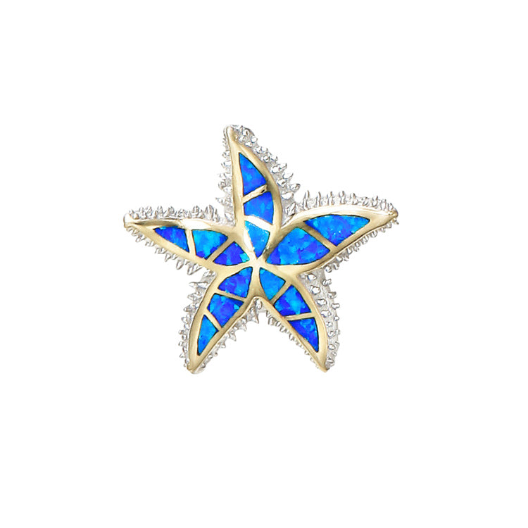 Small Spikey Starfish Pendant, Sterling