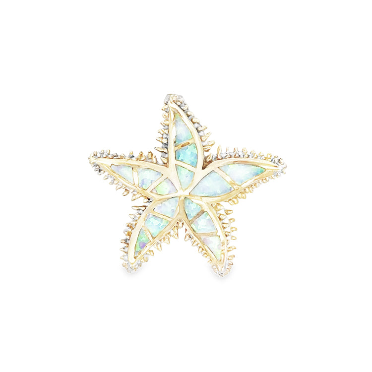 Small Spikey Starfish Pendant, Sterling