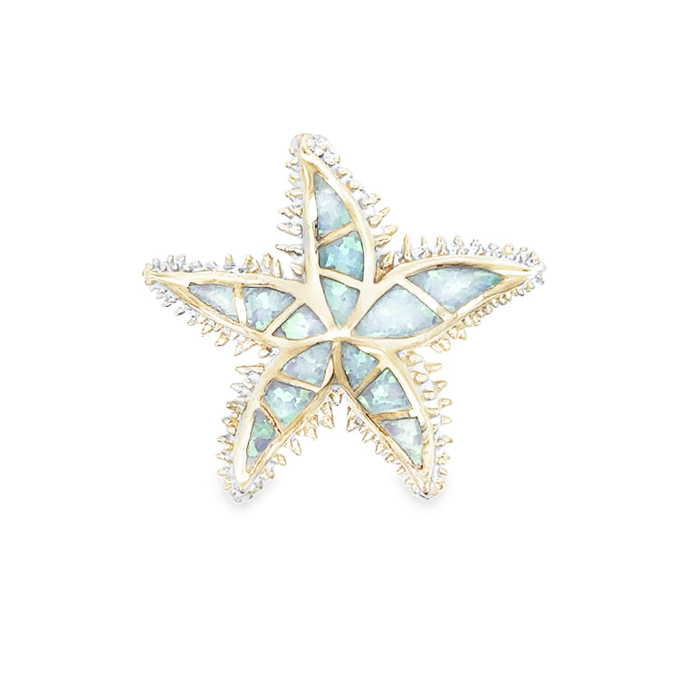 Small Spikey Starfish Pendant, Sterling