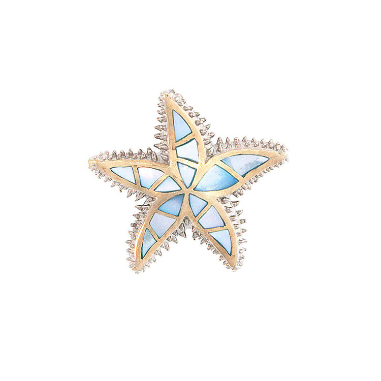 Small Spikey Starfish Pendant, Sterling