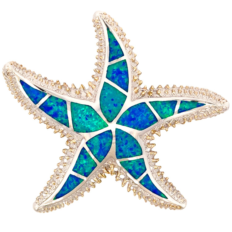 Jumbo Spikey Starfish Slide Pendant, Sterling