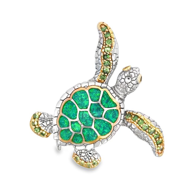 Turtle Slide Pendant, Sterling