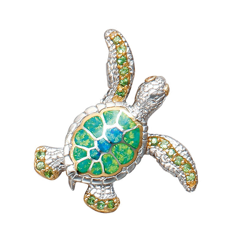 Turtle Slide Pendant, Sterling