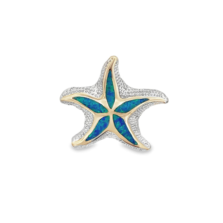 Small Floating Starfish Pendant, Sterling