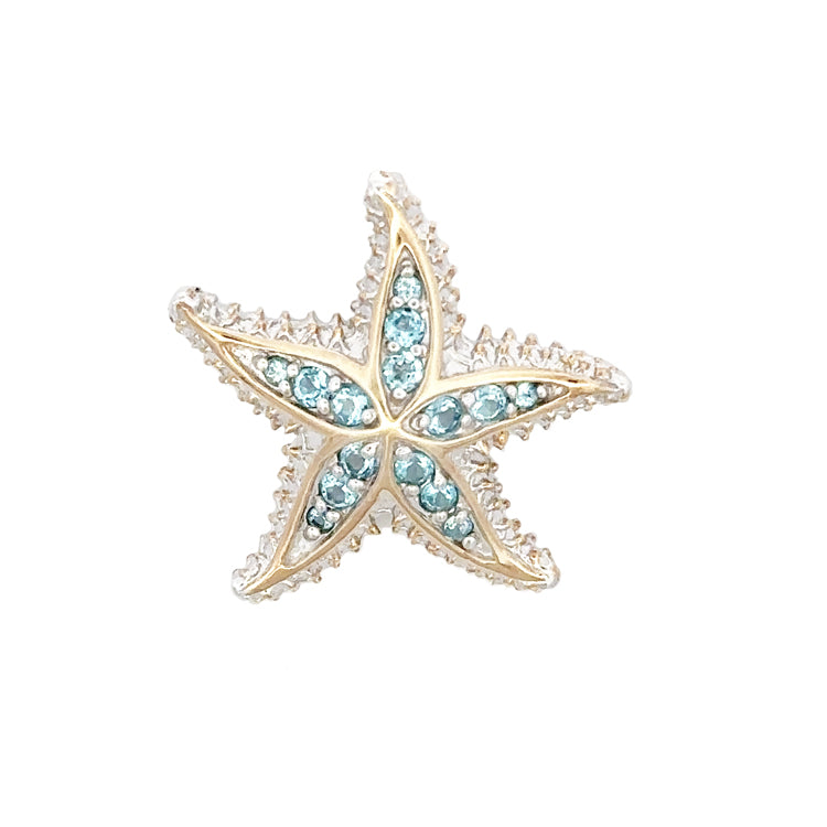 Small Spikey Starfish Pendant, Sterling