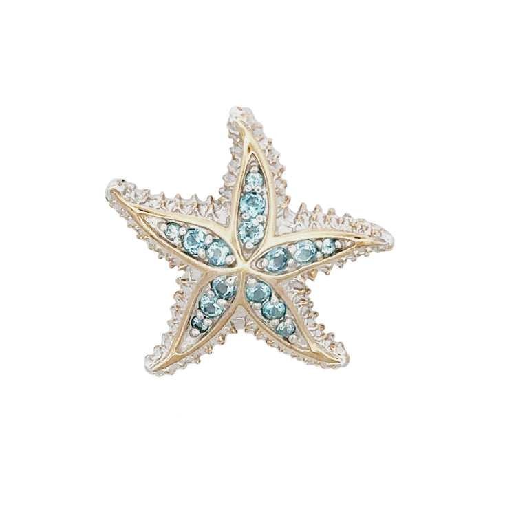 Small Spikey Starfish Pendant, Sterling