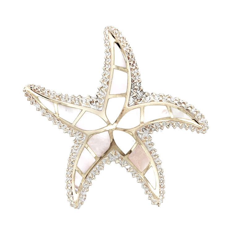 Large Spikey Starfish Slide Pendant, Sterling